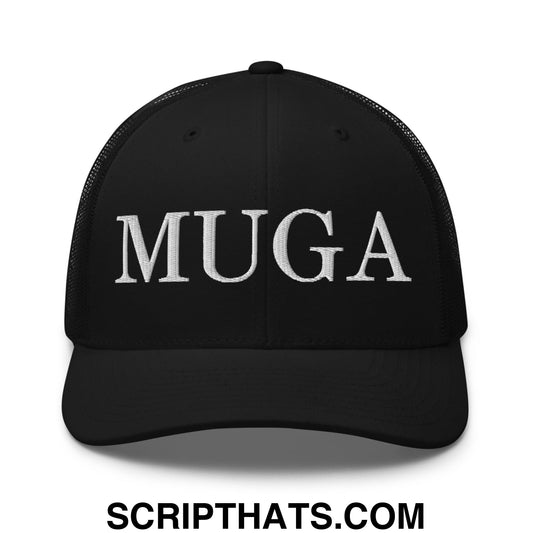 MUGA Make Ukraine Great Again Embroidered Mesh Trucker Hat Black