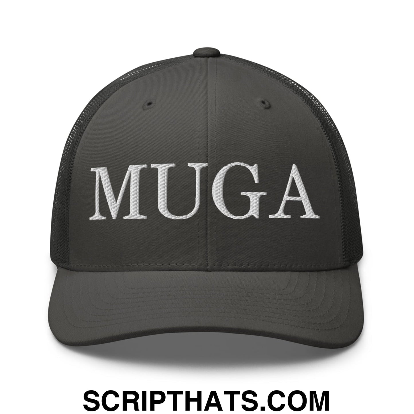 MUGA Make Ukraine Great Again Embroidered Mesh Trucker Hat Charcoal