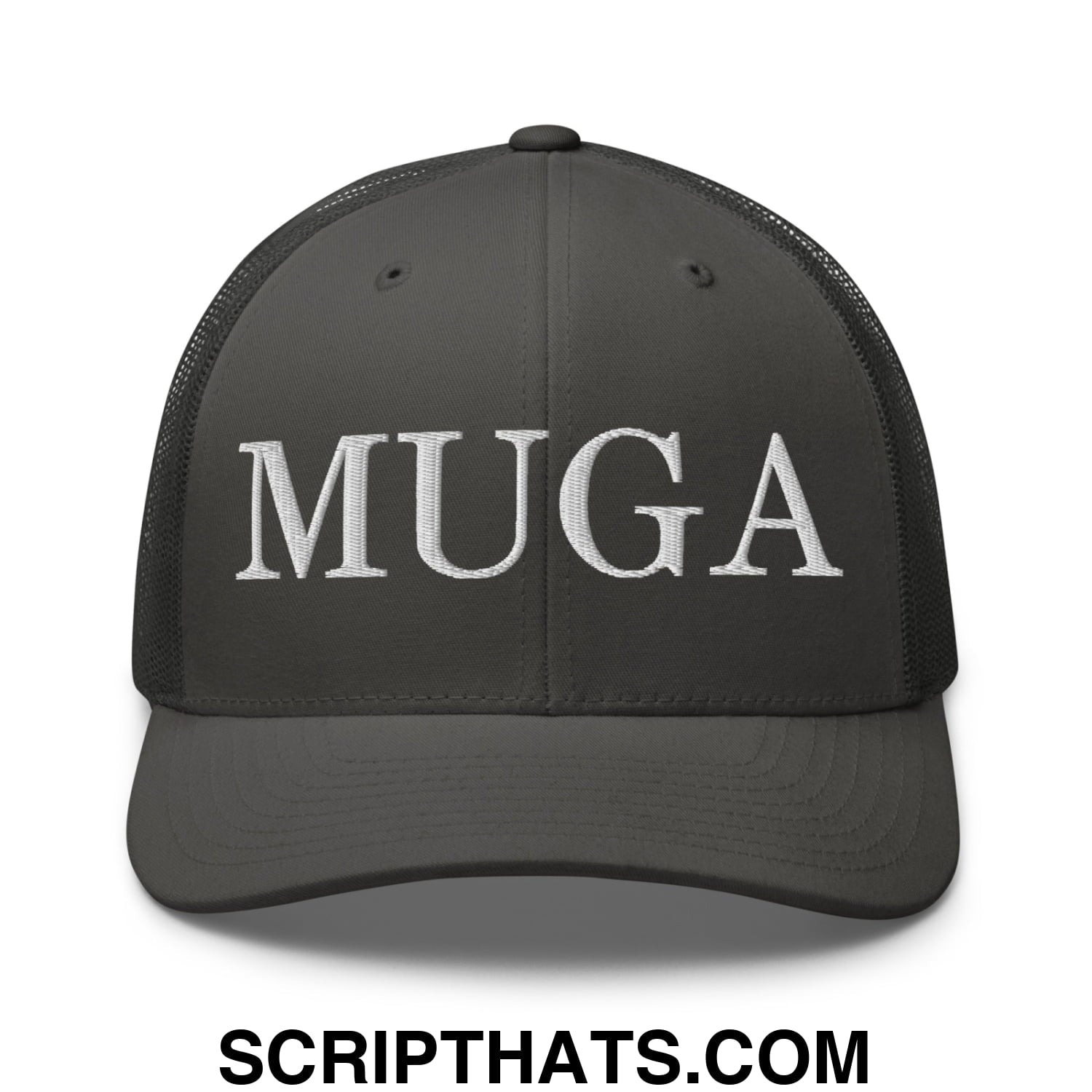 MUGA Make Ukraine Great Again Embroidered Mesh Trucker Hat Charcoal