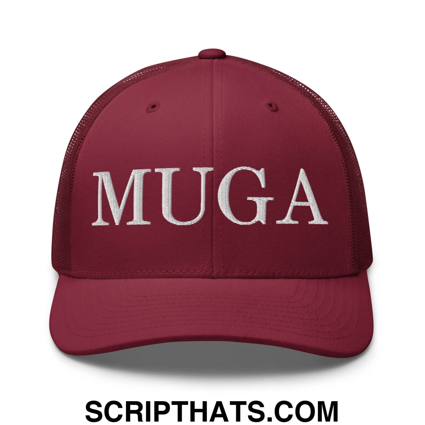 MUGA Make Ukraine Great Again Embroidered Mesh Trucker Hat Cranberry