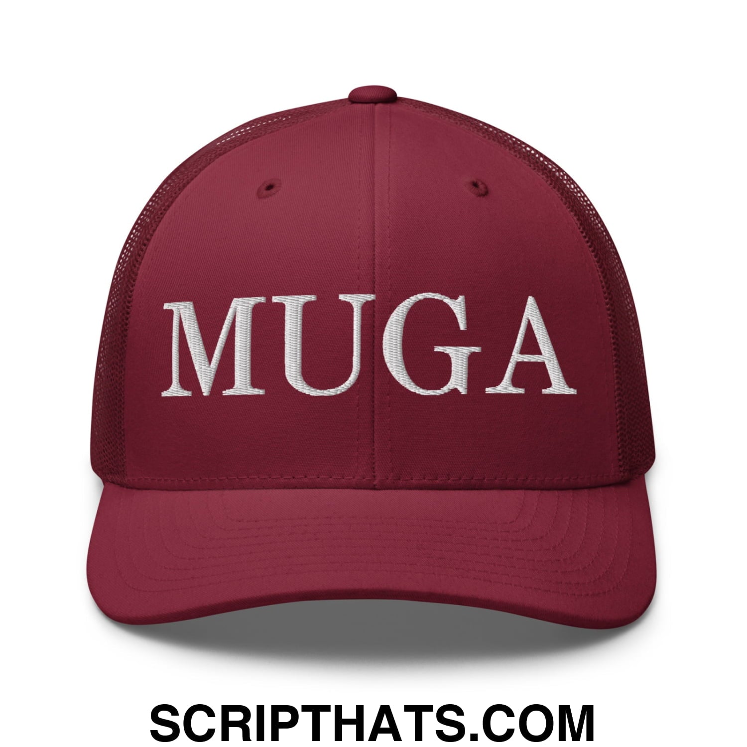 MUGA Make Ukraine Great Again Embroidered Mesh Trucker Hat Cranberry