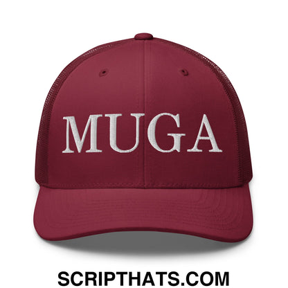 MUGA Make Ukraine Great Again Embroidered Mesh Trucker Hat Cranberry