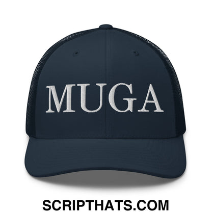 MUGA Make Ukraine Great Again Embroidered Mesh Trucker Hat Navy