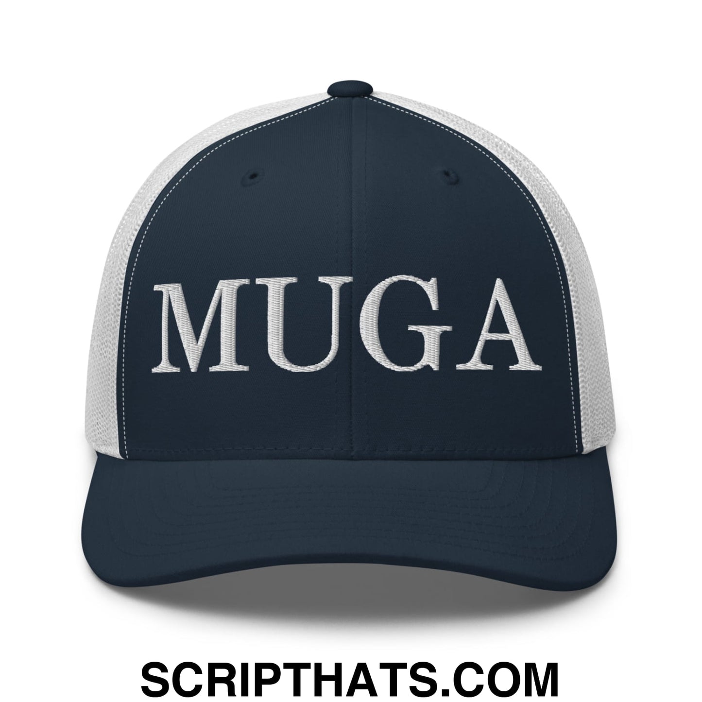 MUGA Make Ukraine Great Again Embroidered Mesh Trucker Hat Navy White