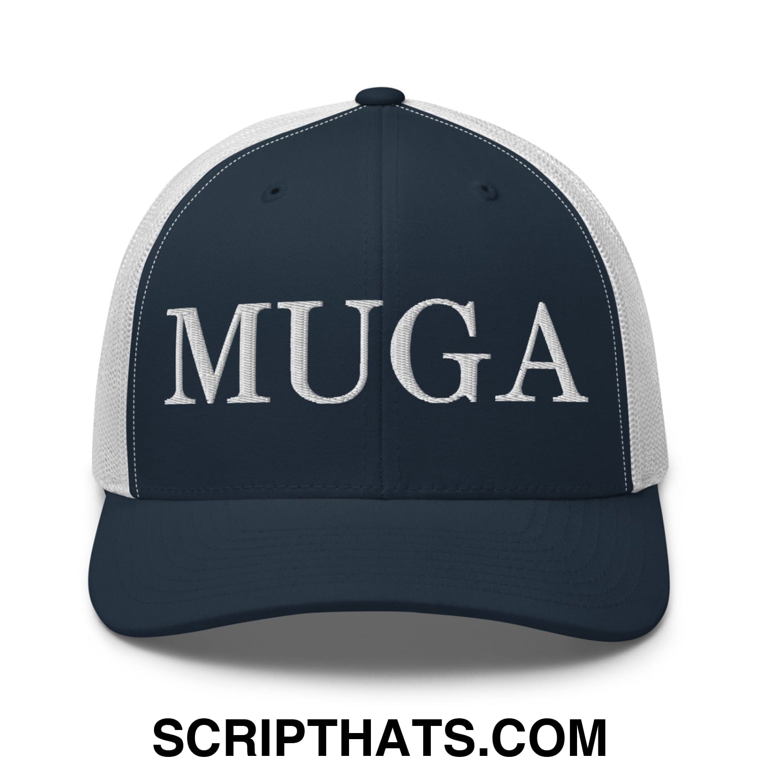 MUGA Make Ukraine Great Again Embroidered Mesh Trucker Hat Navy White