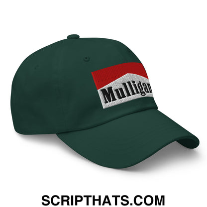 Mulligan Cigarette Red Embroidered Unstructured Golf Dad Hat Spruce