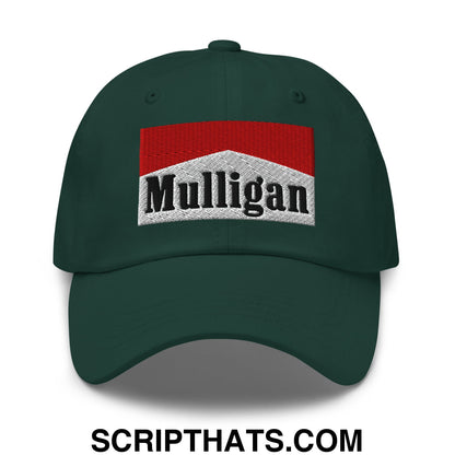 Mulligan Cigarette Red Embroidered Unstructured Golf Dad Hat Spruce