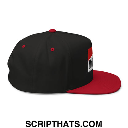Mulligan Cigarette Red Flat Brim Bill 5 Panel Golf Snapback Hat Black Red