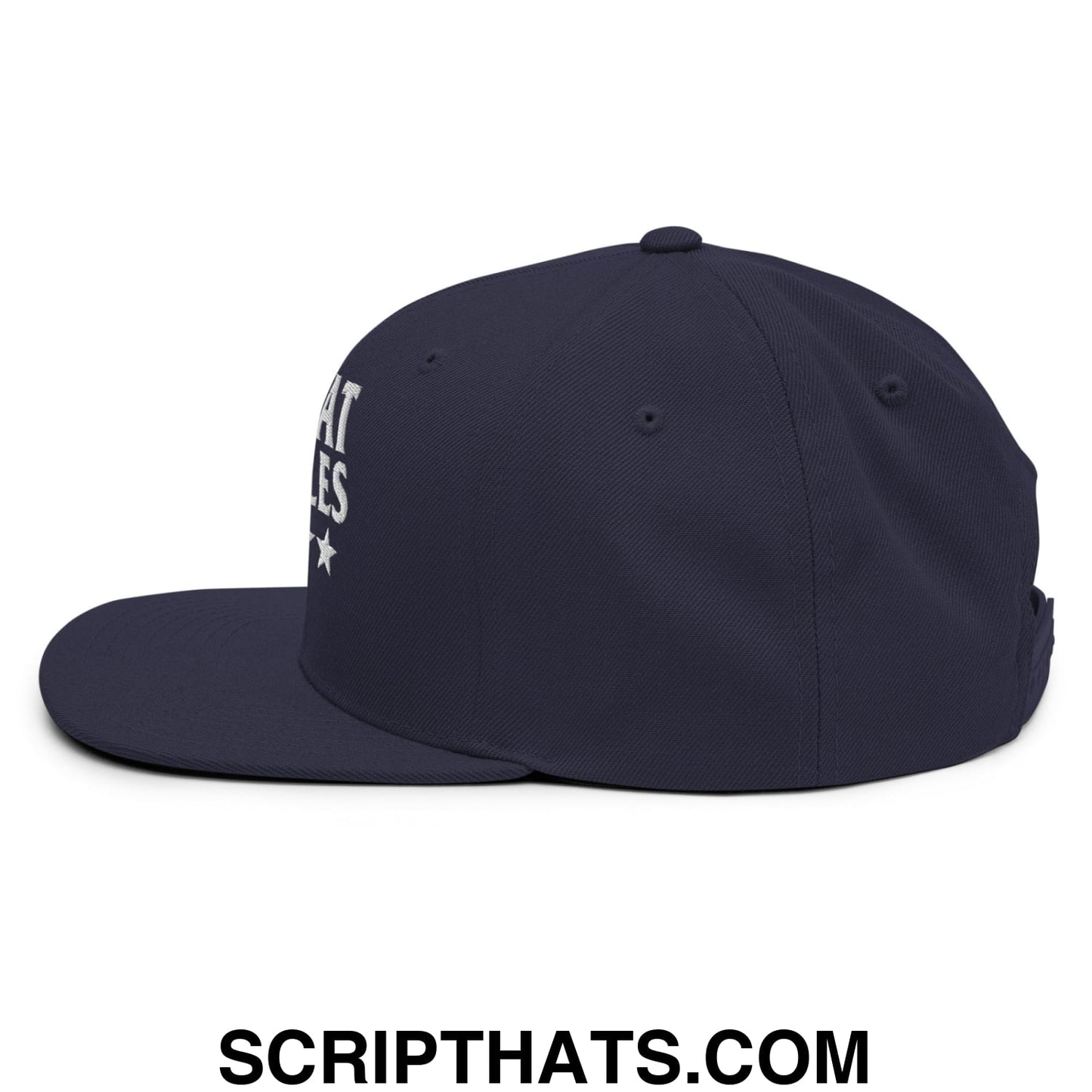 My Boat My Rules Embroidered Flat Bill Brim Snapback Hat Navy