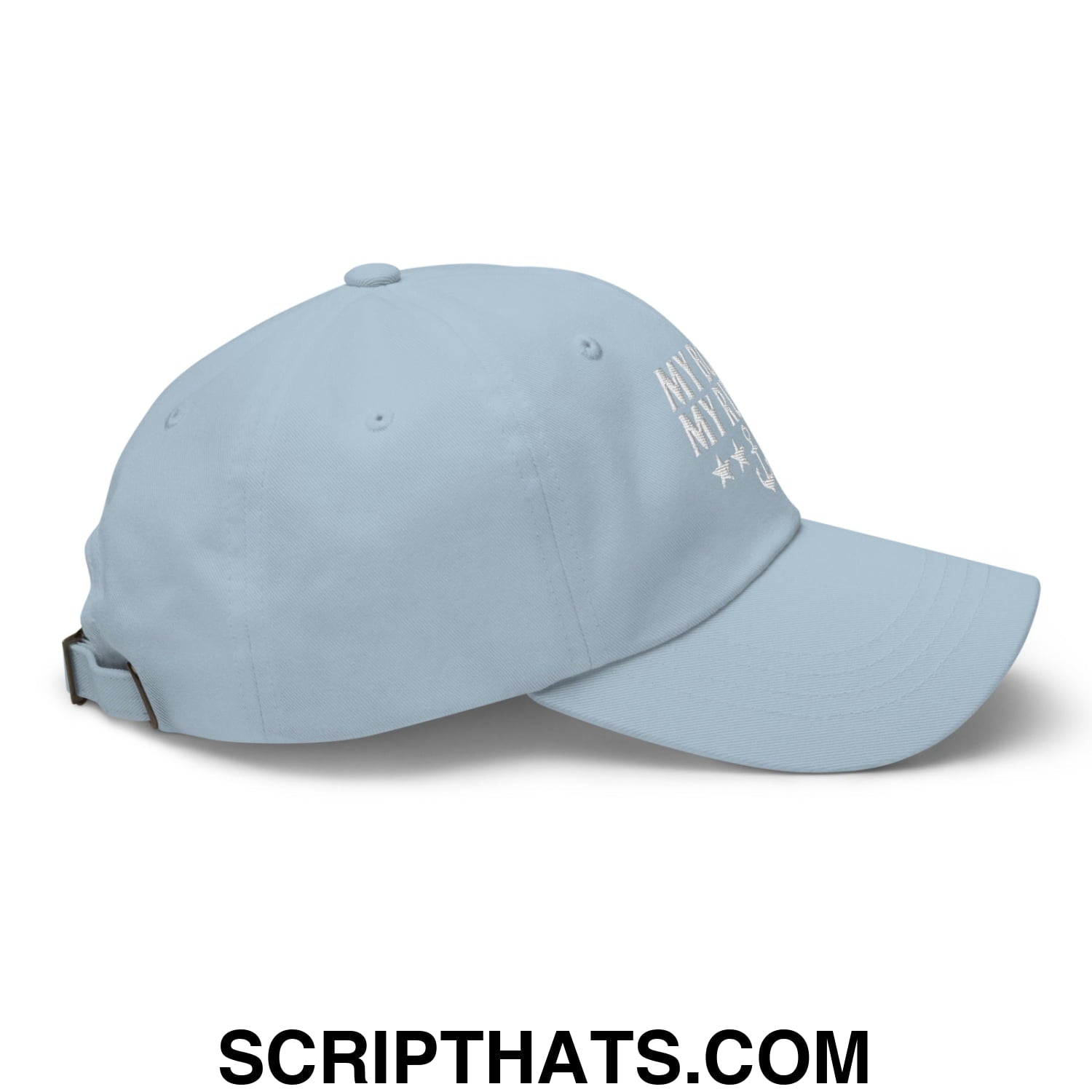 My Boat My Rules Embroidered Unstructured Dad Hat Light Blue