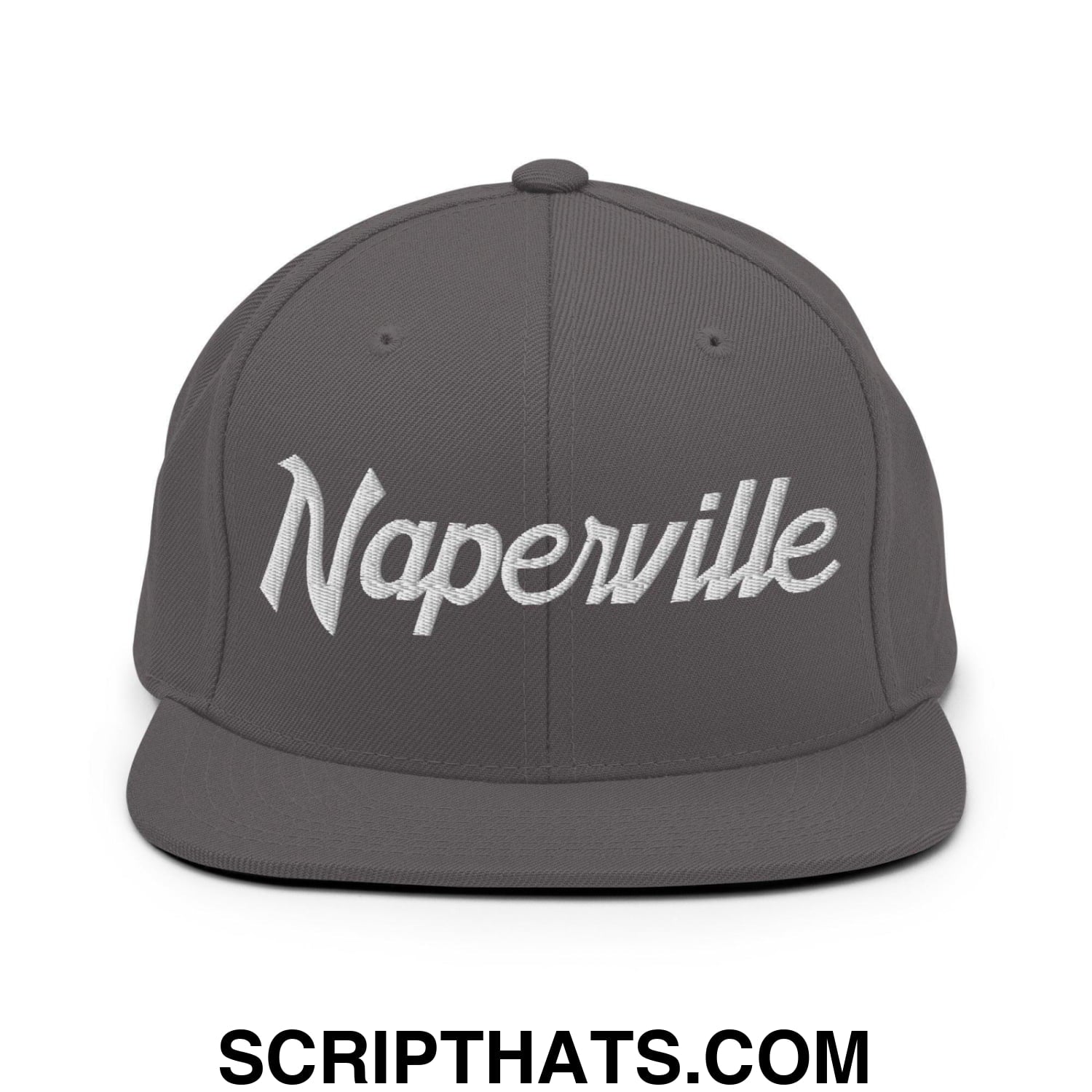 Naperville Script Snapback Hat Dark Grey