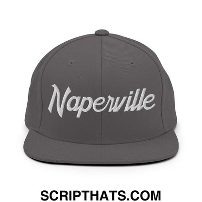 Naperville Script Snapback Hat Dark Grey