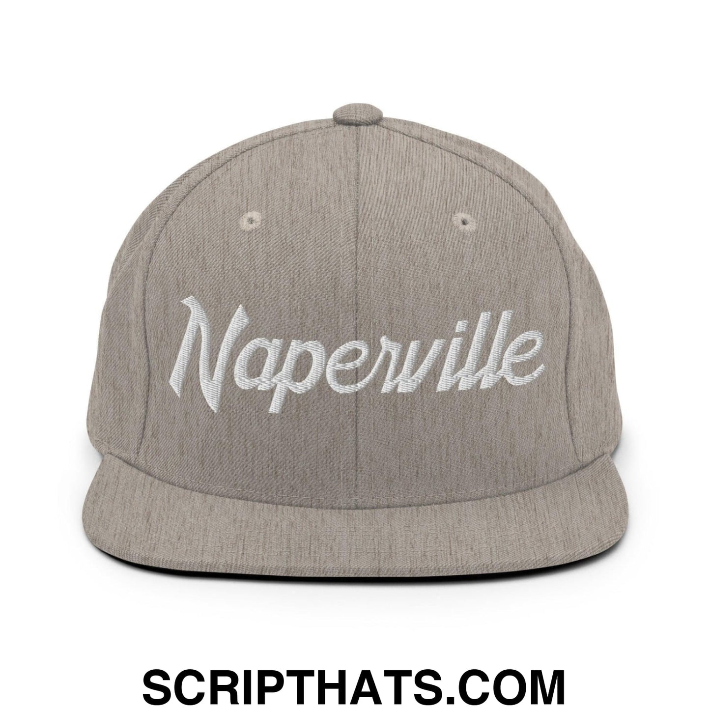 Naperville Script Snapback Hat Heather Grey