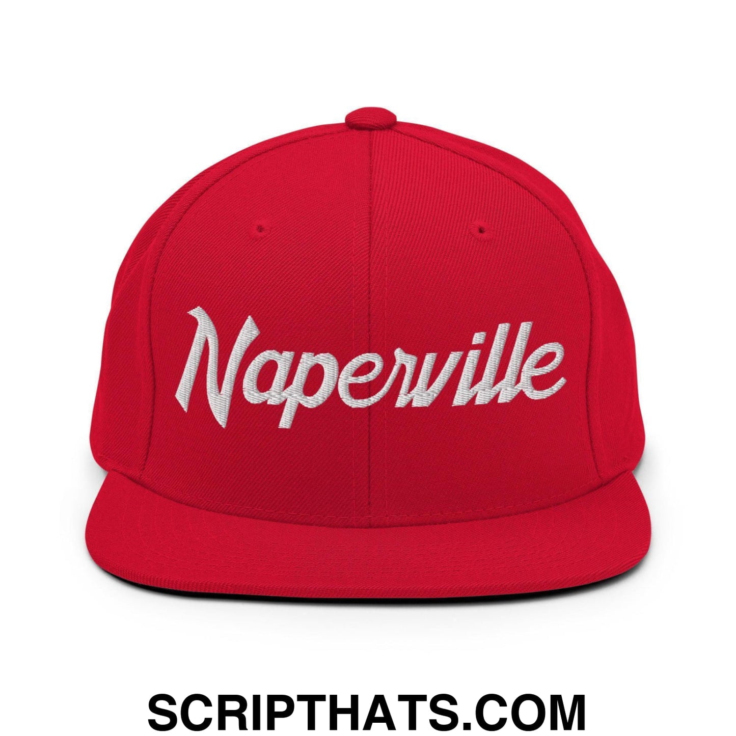 Naperville Script Snapback Hat Red