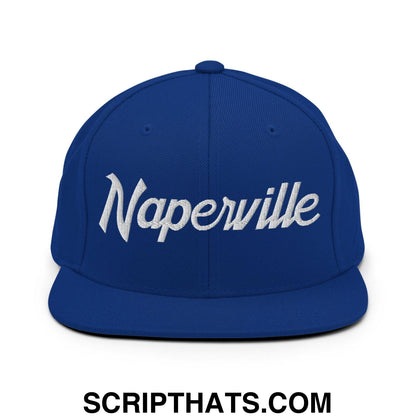 Naperville Script Snapback Hat Royal Blue
