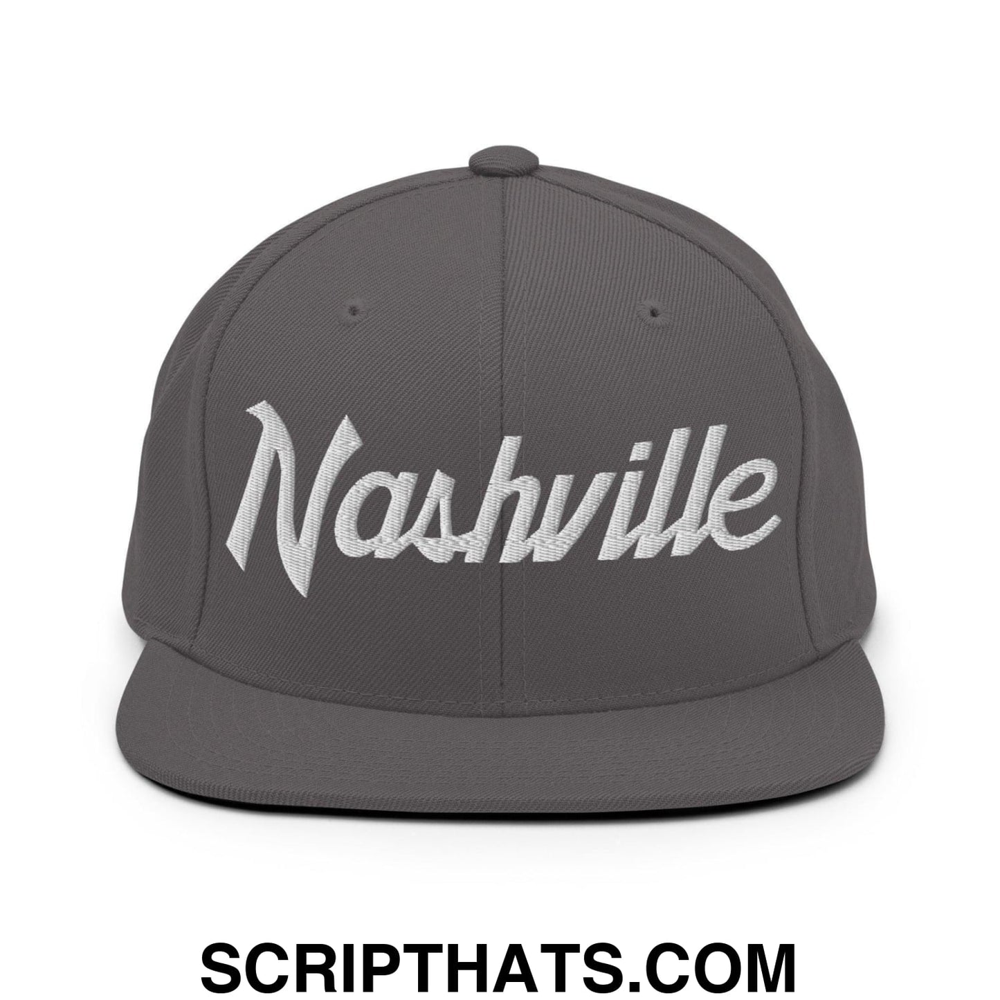 Nashville Script Snapback Hat Dark Grey