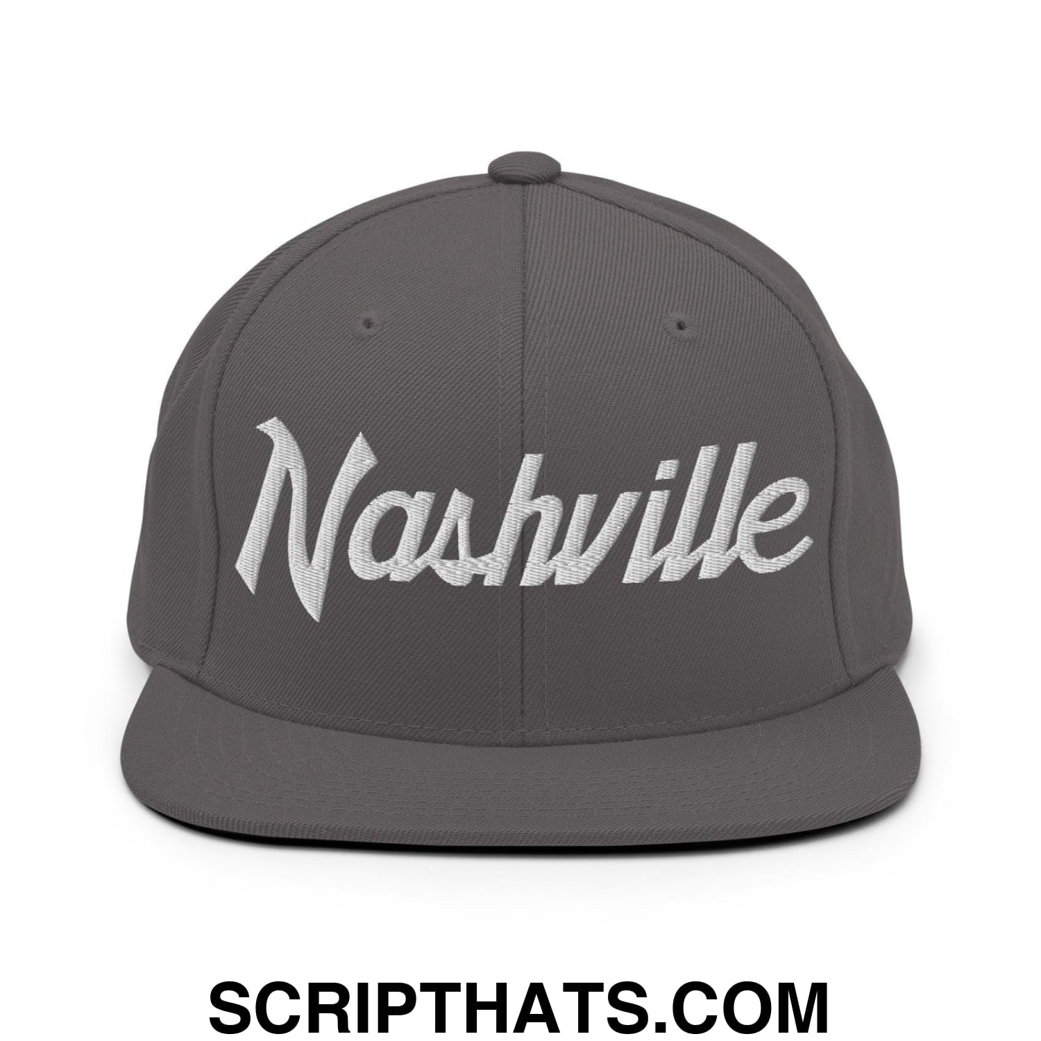 Nashville Script Snapback Hat Dark Grey