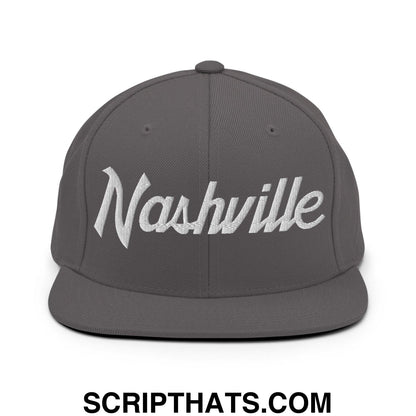 Nashville Script Snapback Hat Dark Grey
