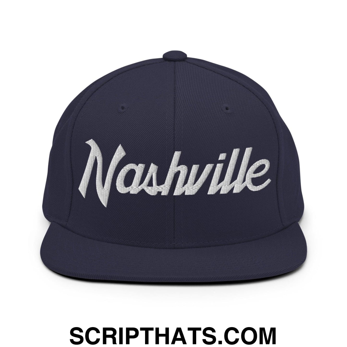 Nashville Script Snapback Hat Navy