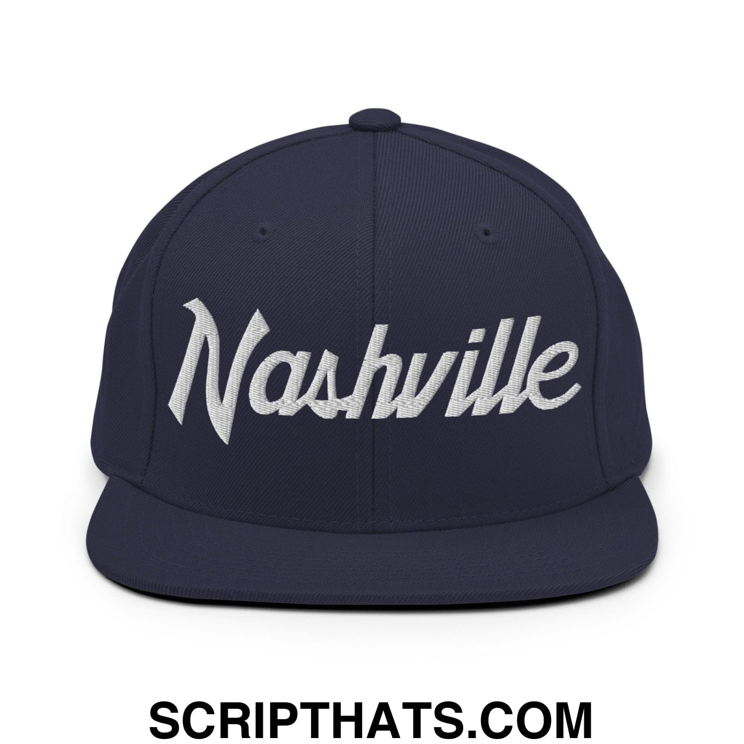 Nashville Script Snapback Hat Navy