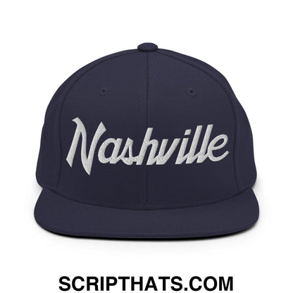 Nashville Script Snapback Hat Navy