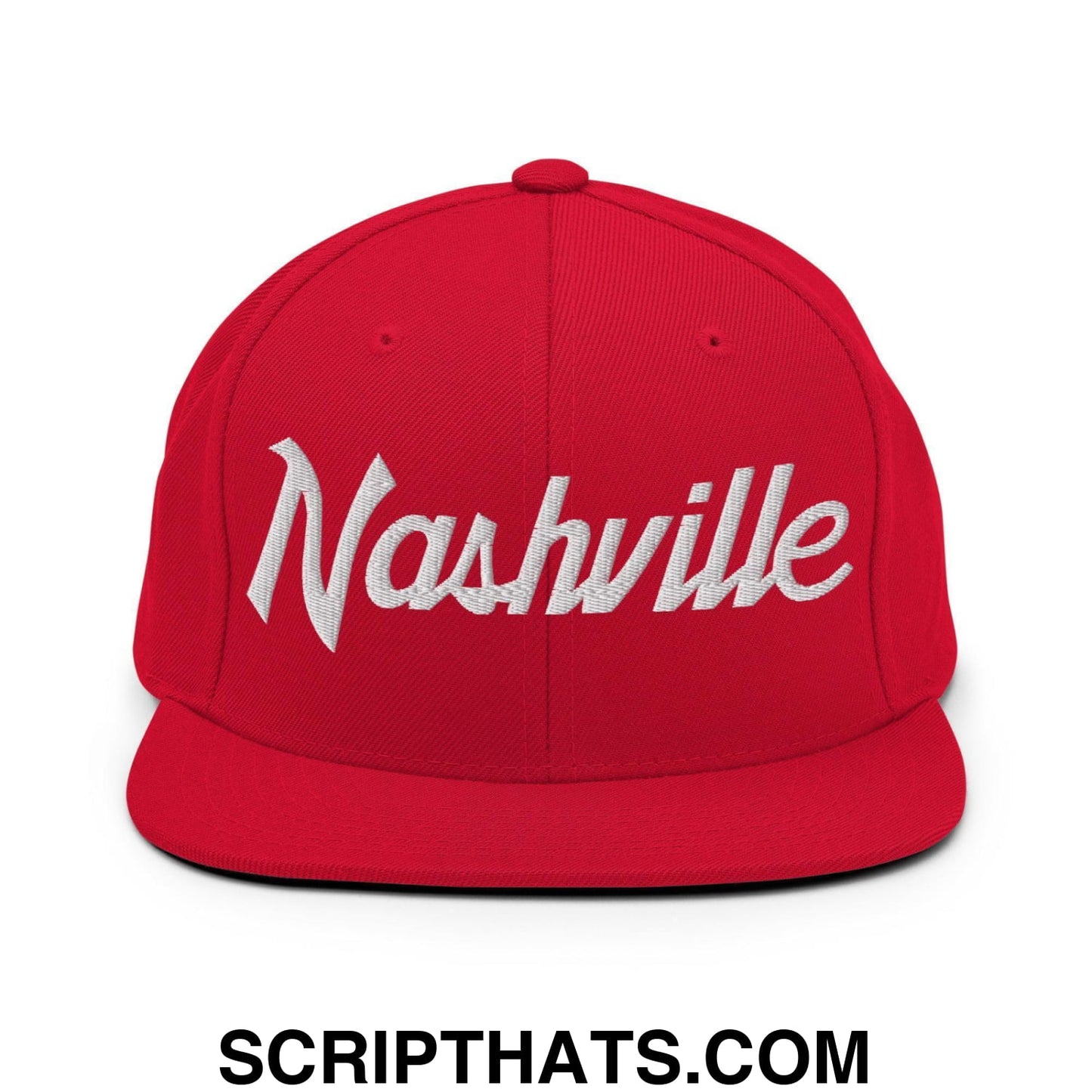 Nashville Script Snapback Hat Red