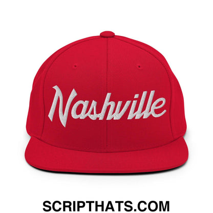 Nashville Script Snapback Hat Red