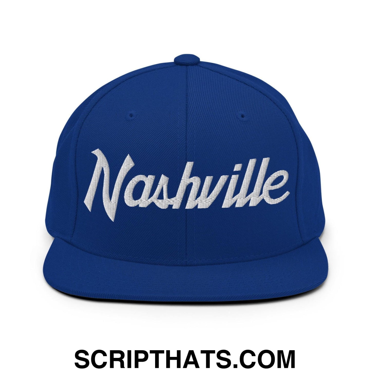 Nashville Script Snapback Hat Royal Blue