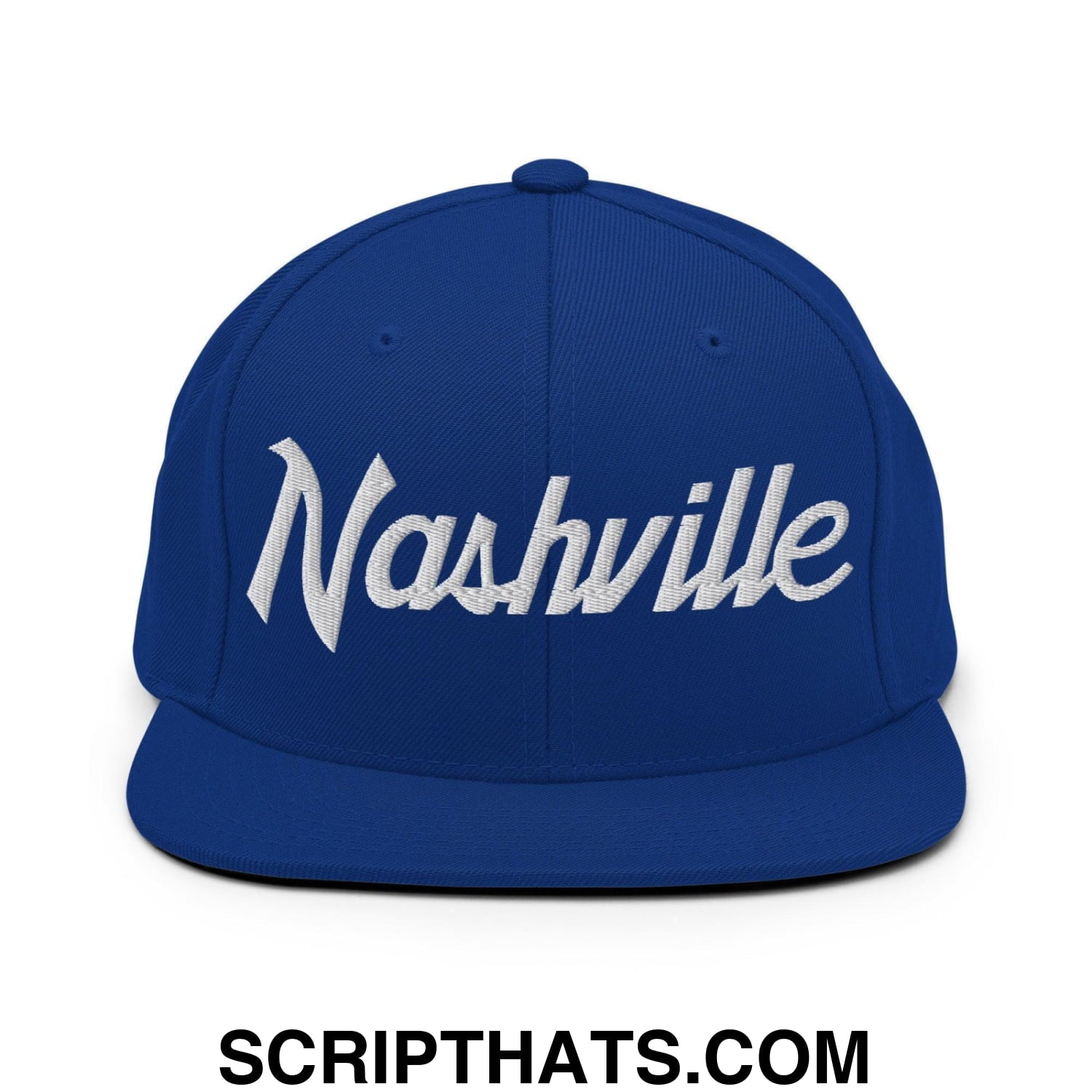 Nashville Script Snapback Hat Royal Blue
