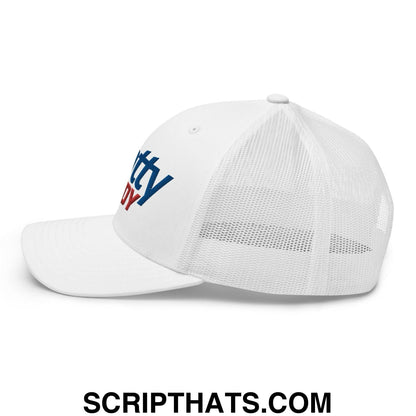 Natty Daddy Retro Trucker Hat White