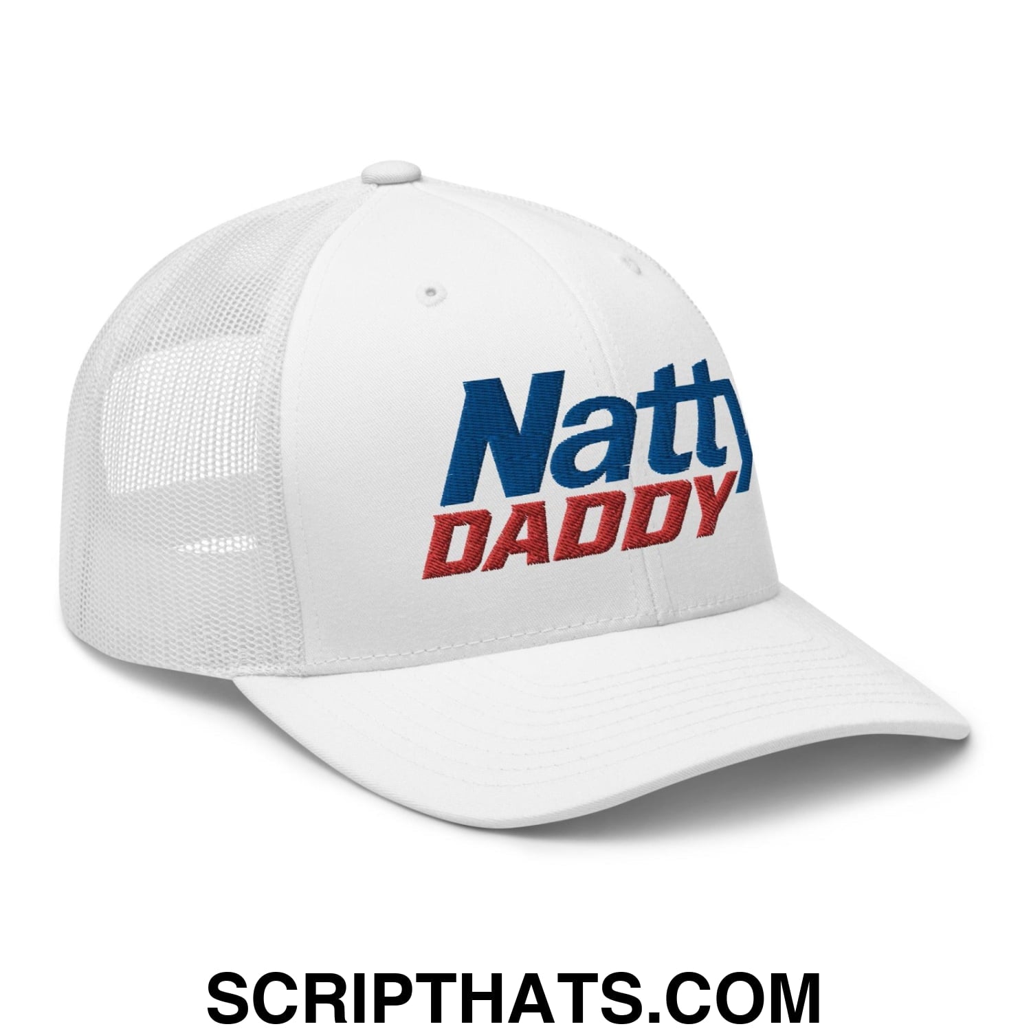 Natty Daddy Retro Trucker Hat White