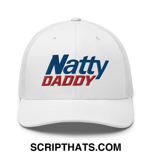 Natty Daddy Retro Trucker Hat White