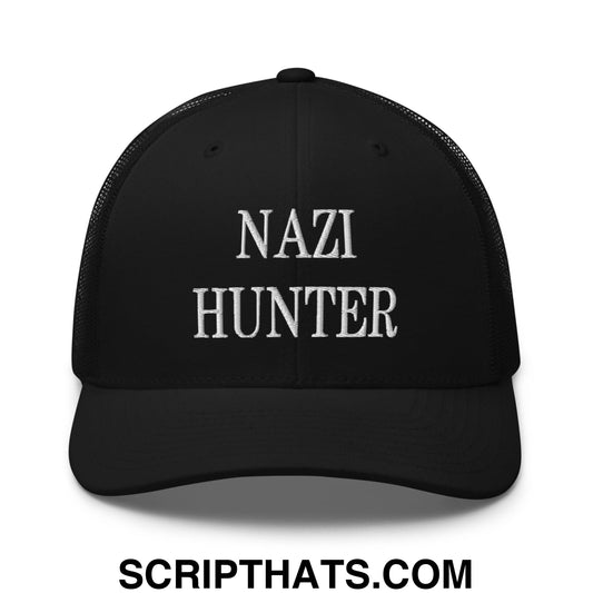 Nazi Hunter Embroidered Mesh Trucker Hat Black