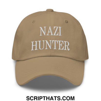 Nazi Hunter Embroidered Unstructured Dad Hat Khaki