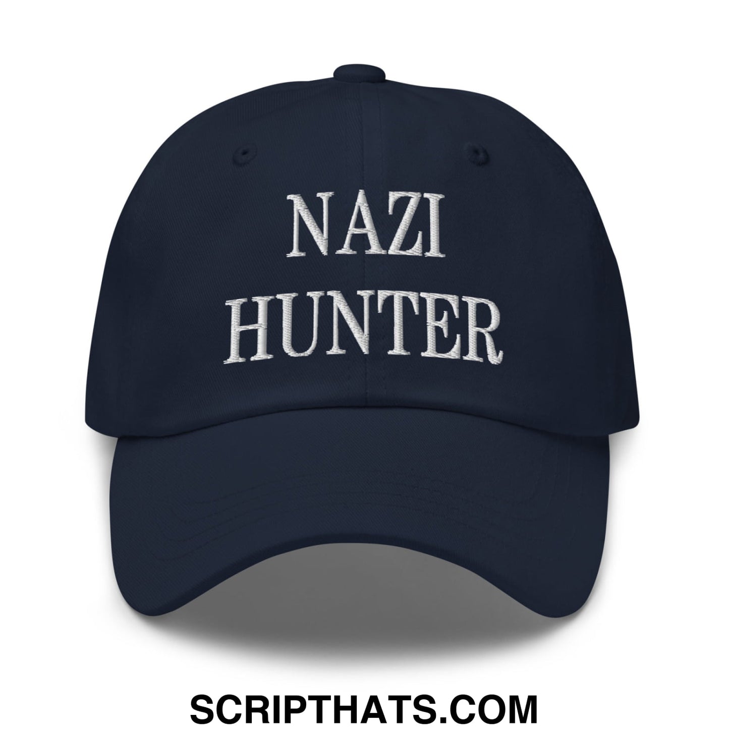 Nazi Hunter Embroidered Unstructured Dad Hat Navy