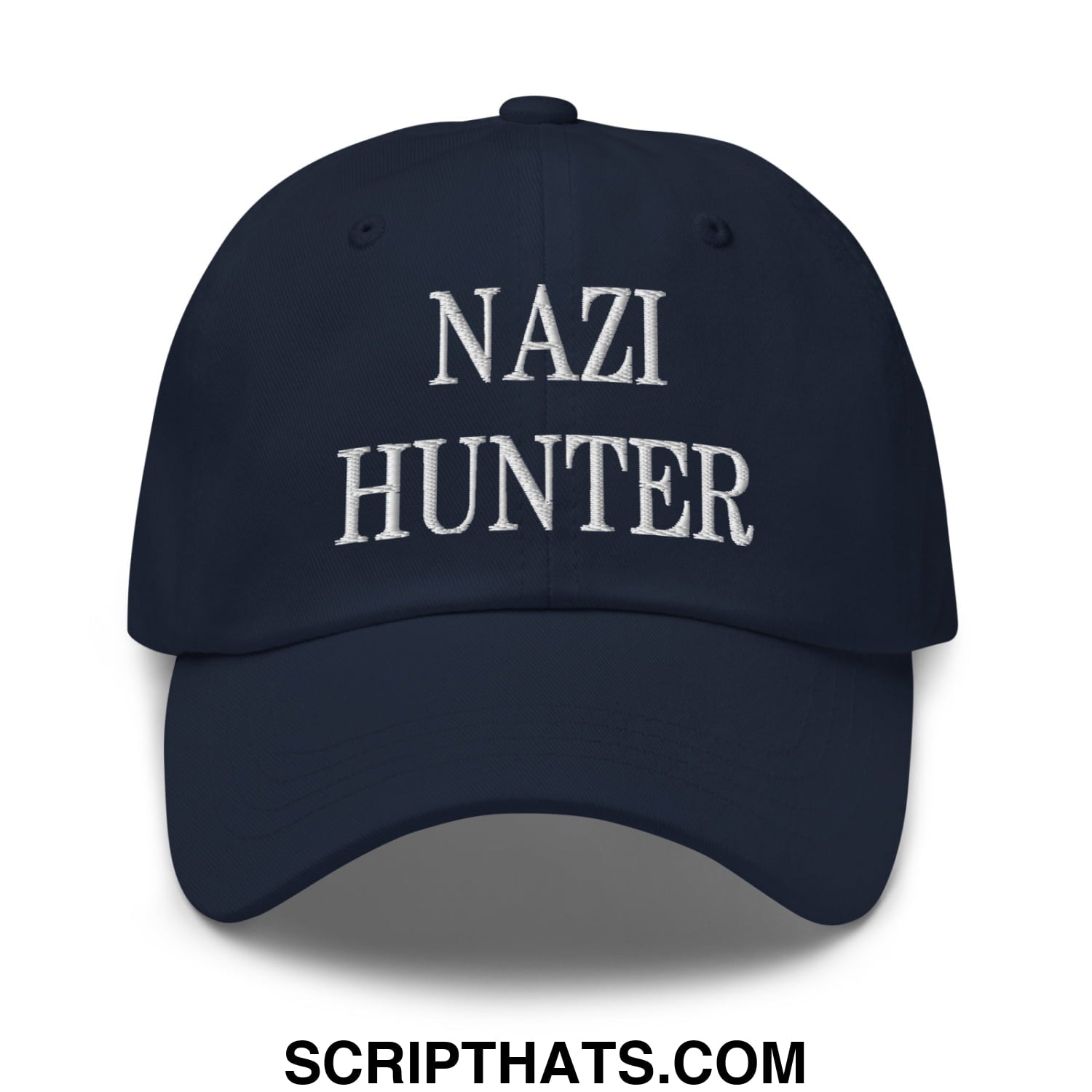 Nazi Hunter Embroidered Unstructured Dad Hat Navy
