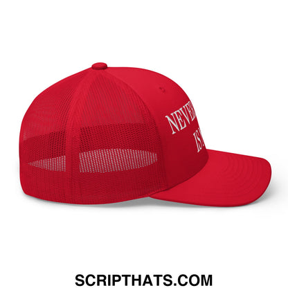 Never Again is Now Embroidered Mesh Trucker Hat Red