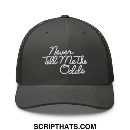 Never Tell Me The Odds Embroidered Mesh Trucker Hat Charcoal