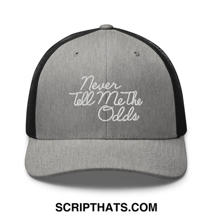 Never Tell Me The Odds Embroidered Mesh Trucker Hat Heather Black