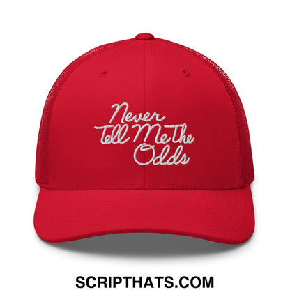 Never Tell Me The Odds Embroidered Mesh Trucker Hat Red