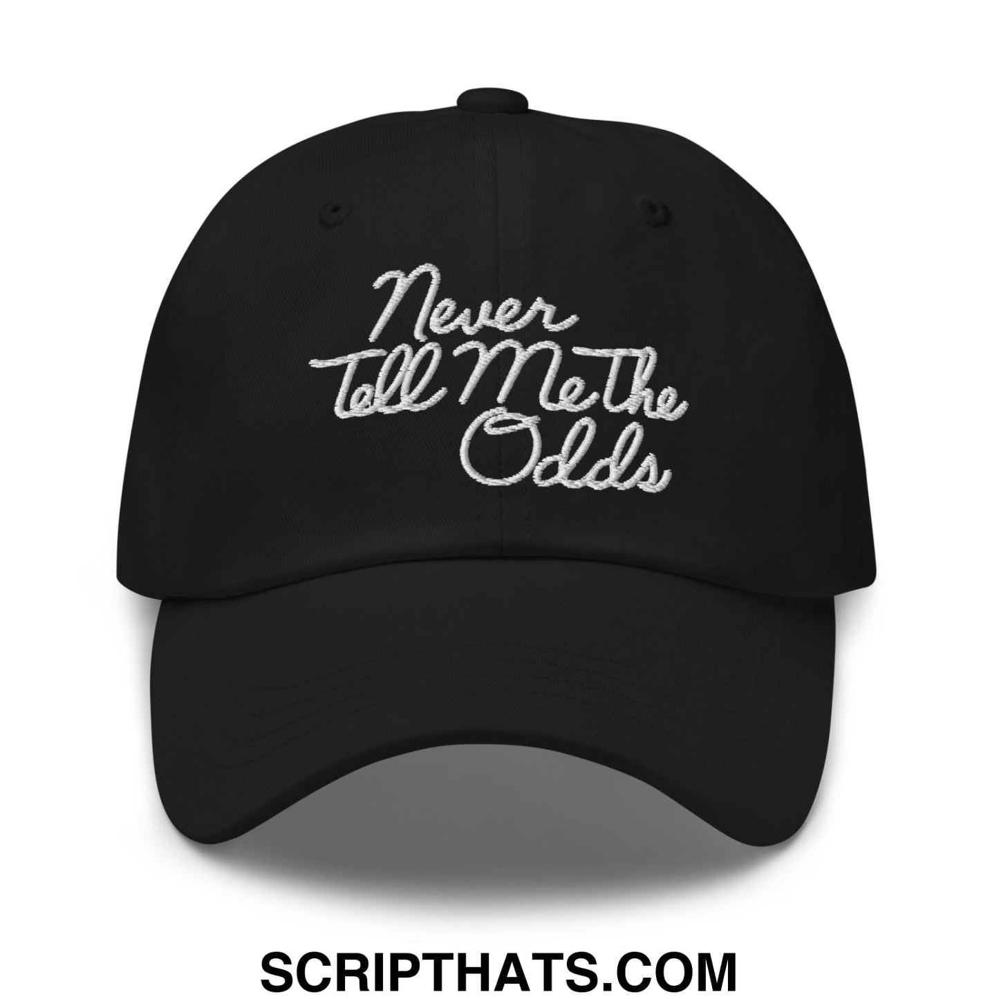 Never Tell Me The Odds Embroidered Unstructured Dad Hat Black