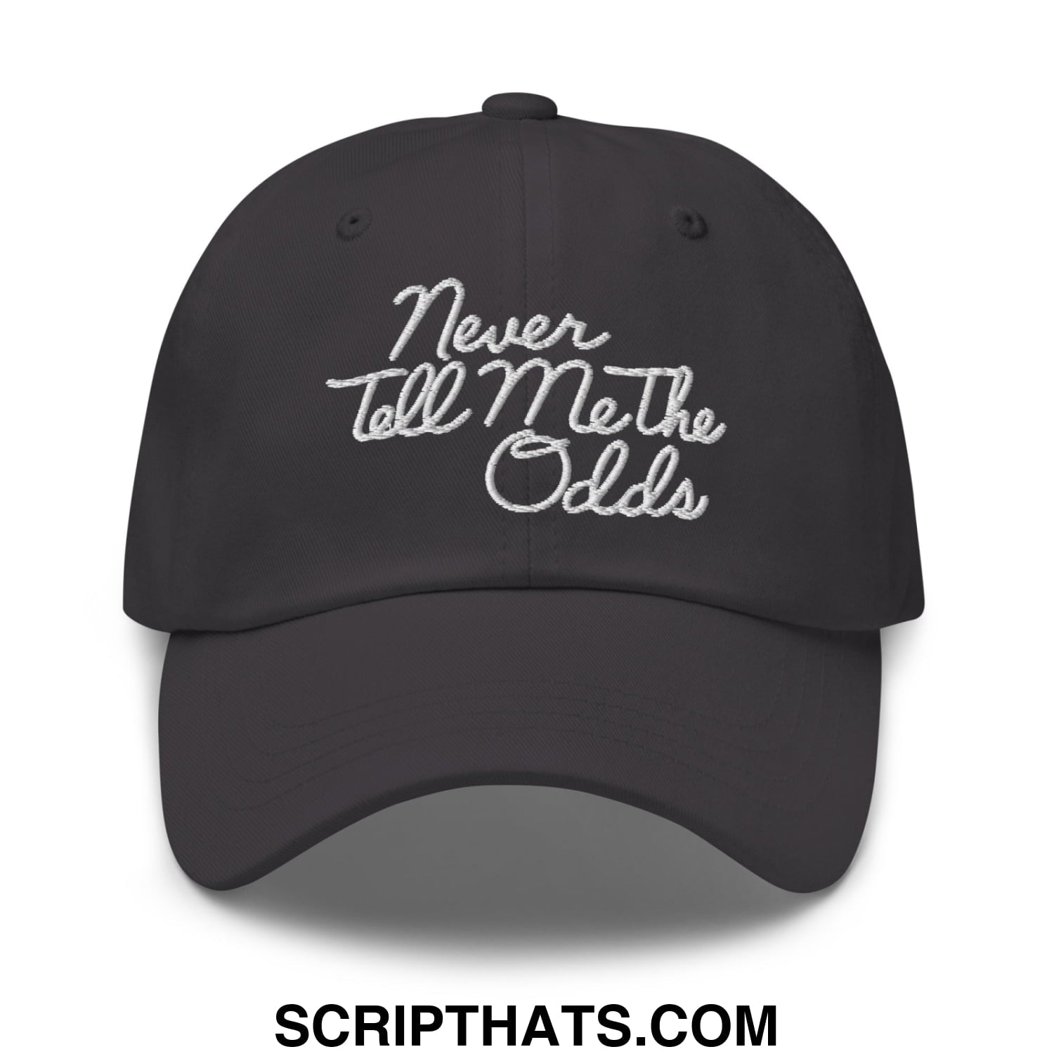 Never Tell Me The Odds Embroidered Unstructured Dad Hat Dark Grey