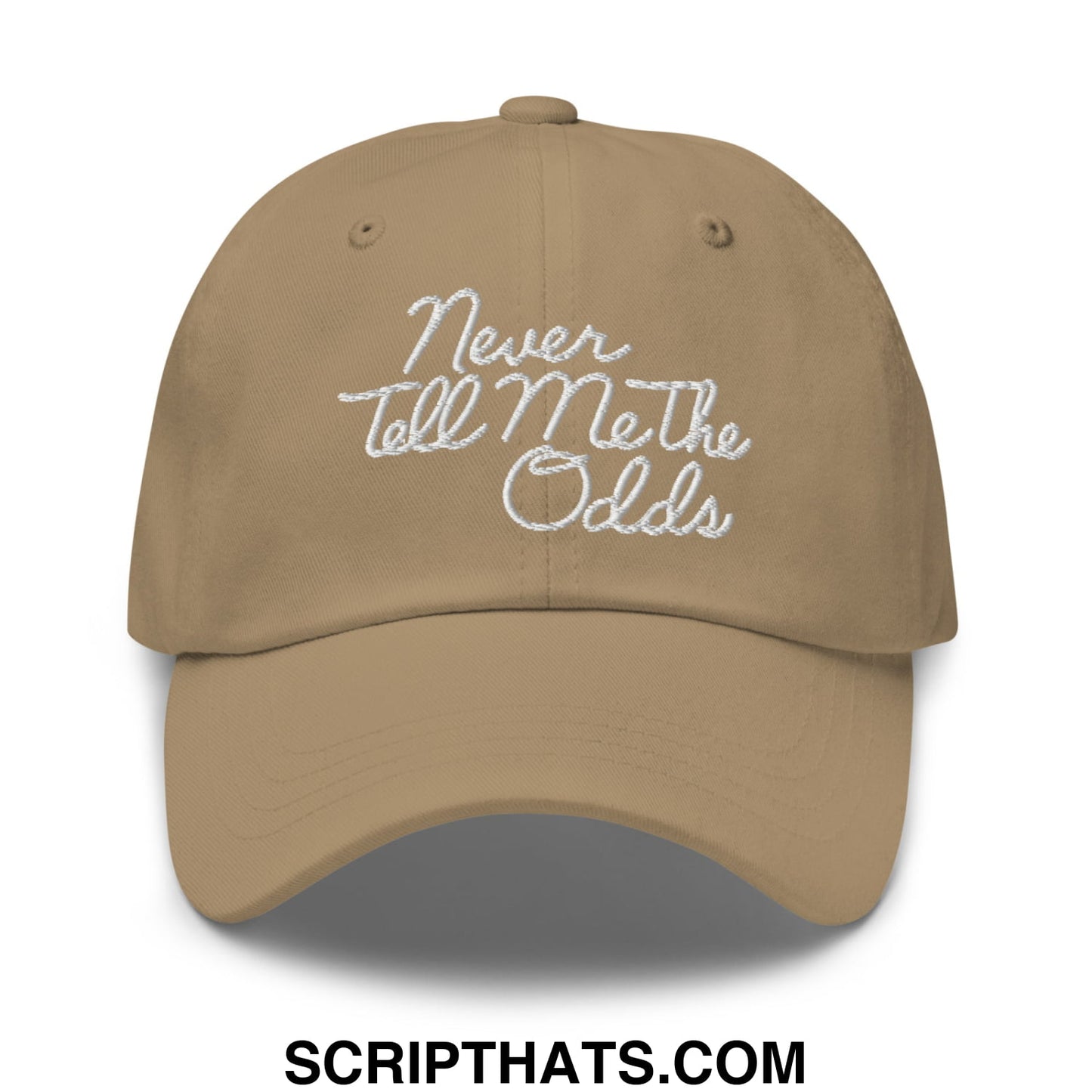 Never Tell Me The Odds Embroidered Unstructured Dad Hat Khaki