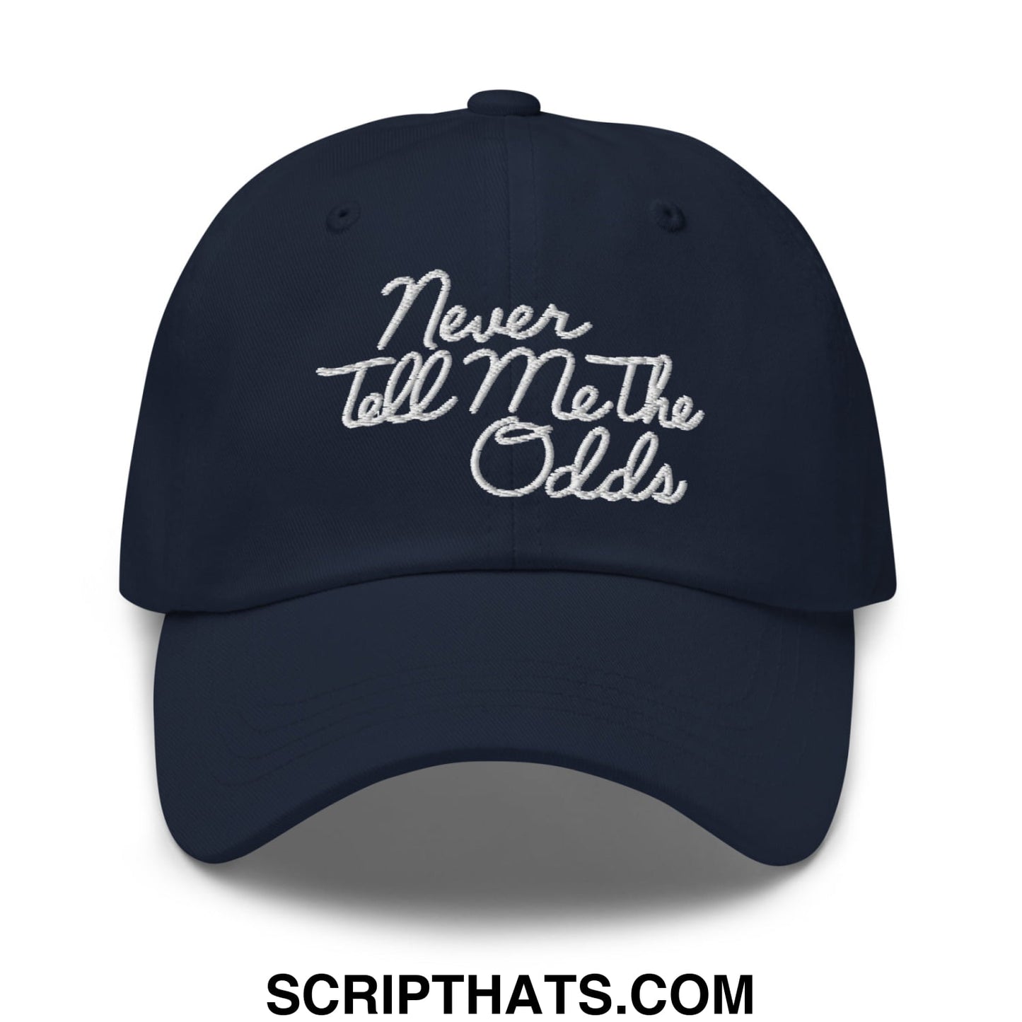 Never Tell Me The Odds Embroidered Unstructured Dad Hat Navy