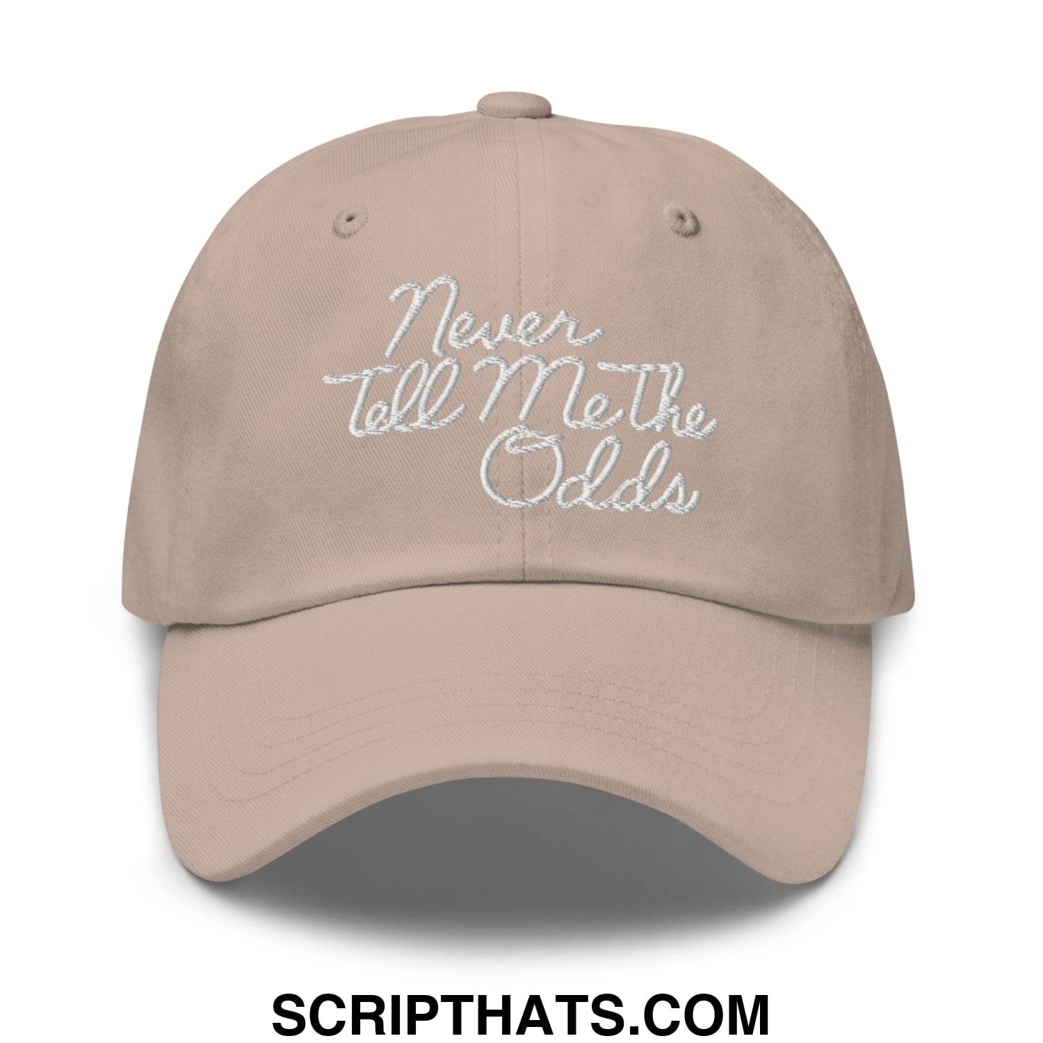Never Tell Me The Odds Embroidered Unstructured Dad Hat Stone