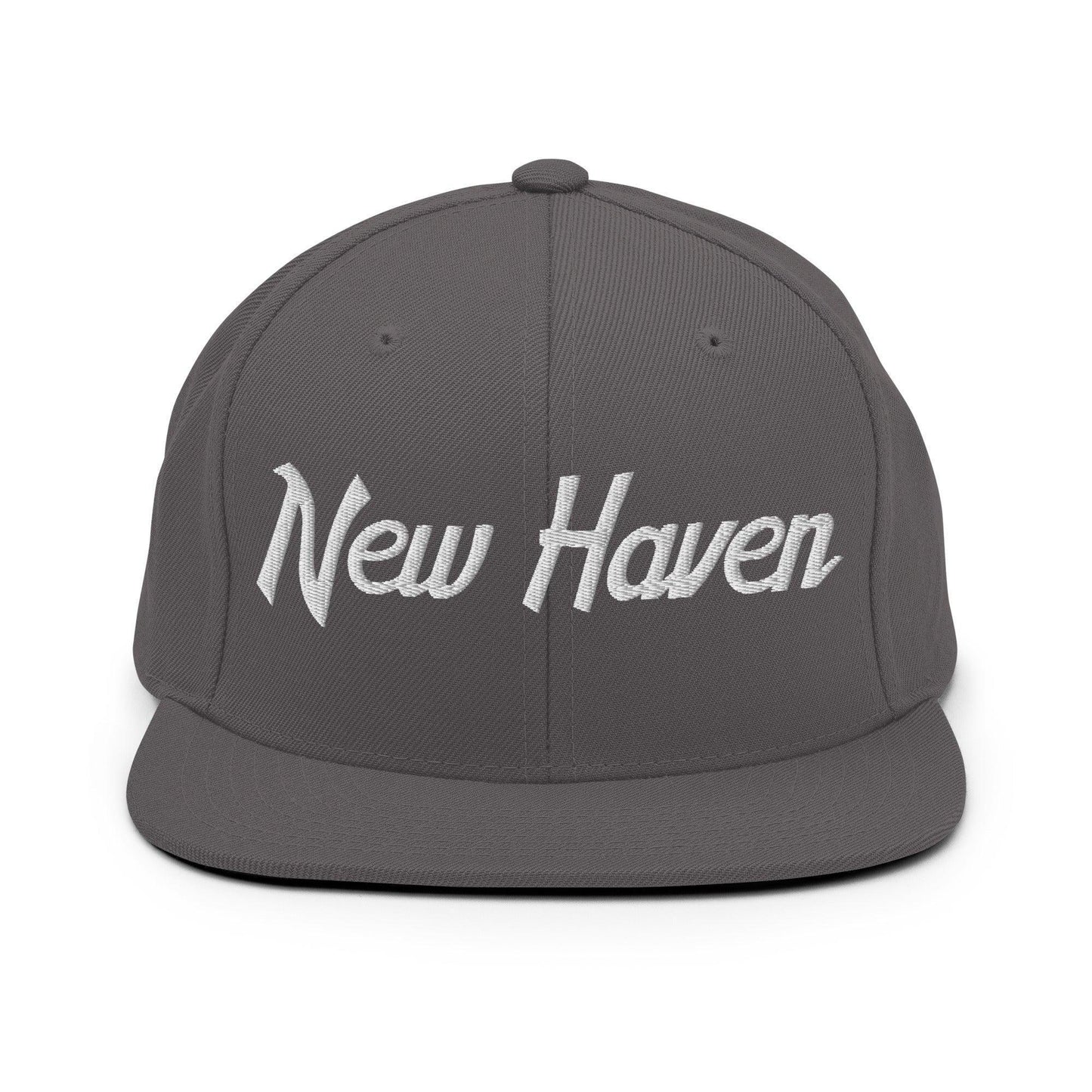 New Haven Script Snapback Hat Dark Grey