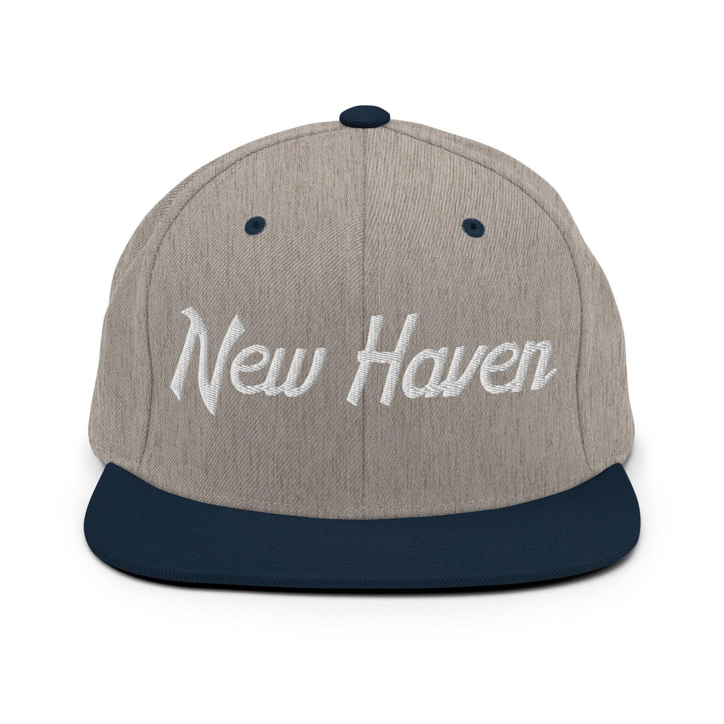 New Haven Script Snapback Hat Heather Grey/ Navy