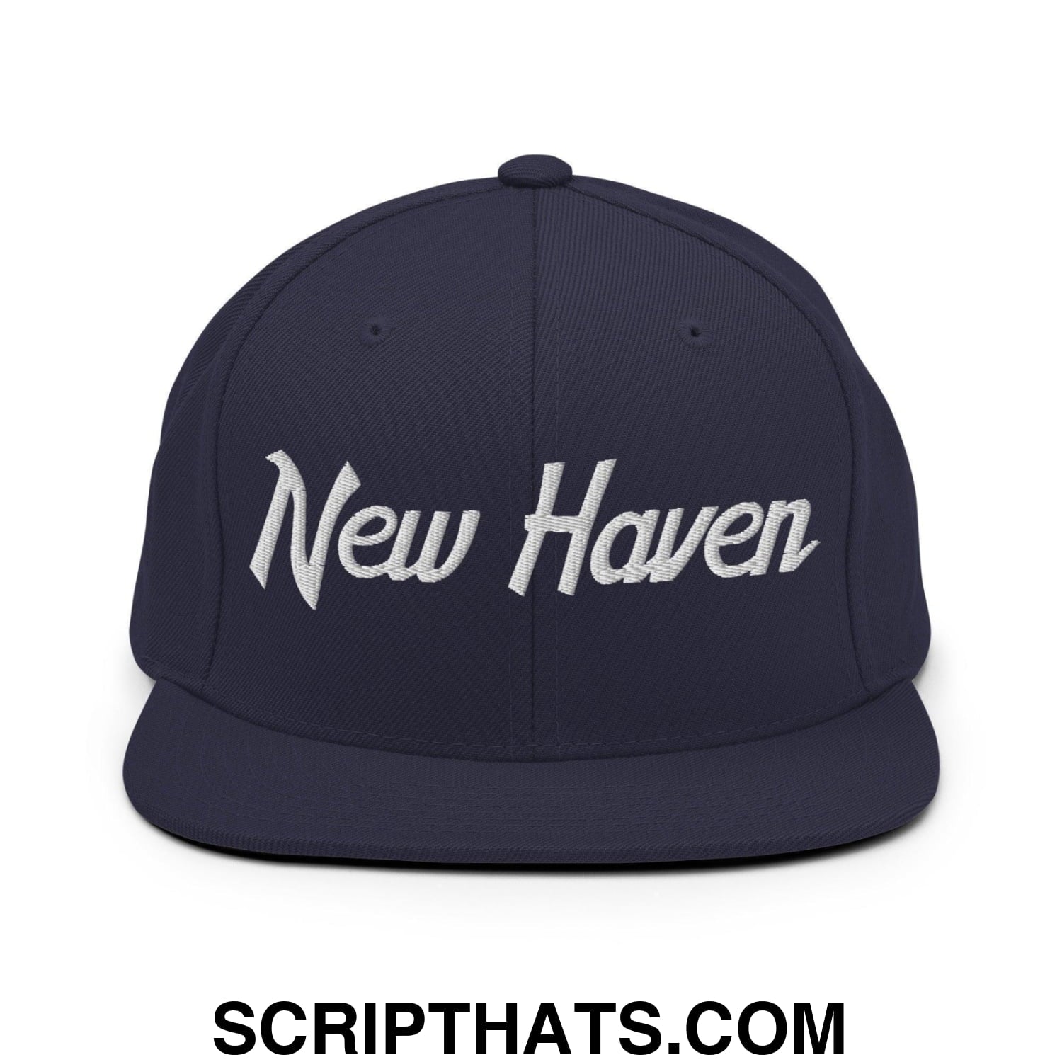 New Haven Script Snapback Hat Navy