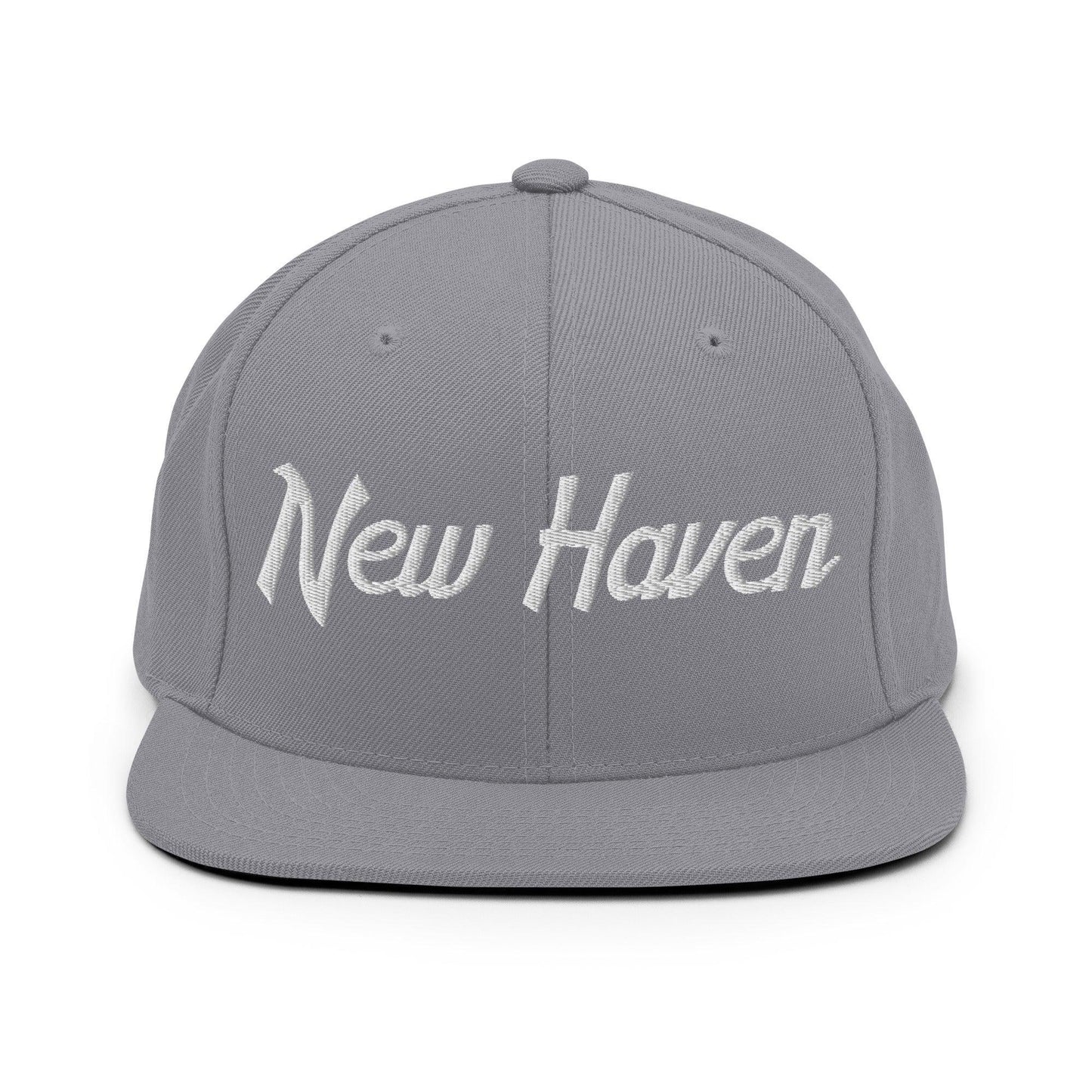 New Haven Script Snapback Hat Silver