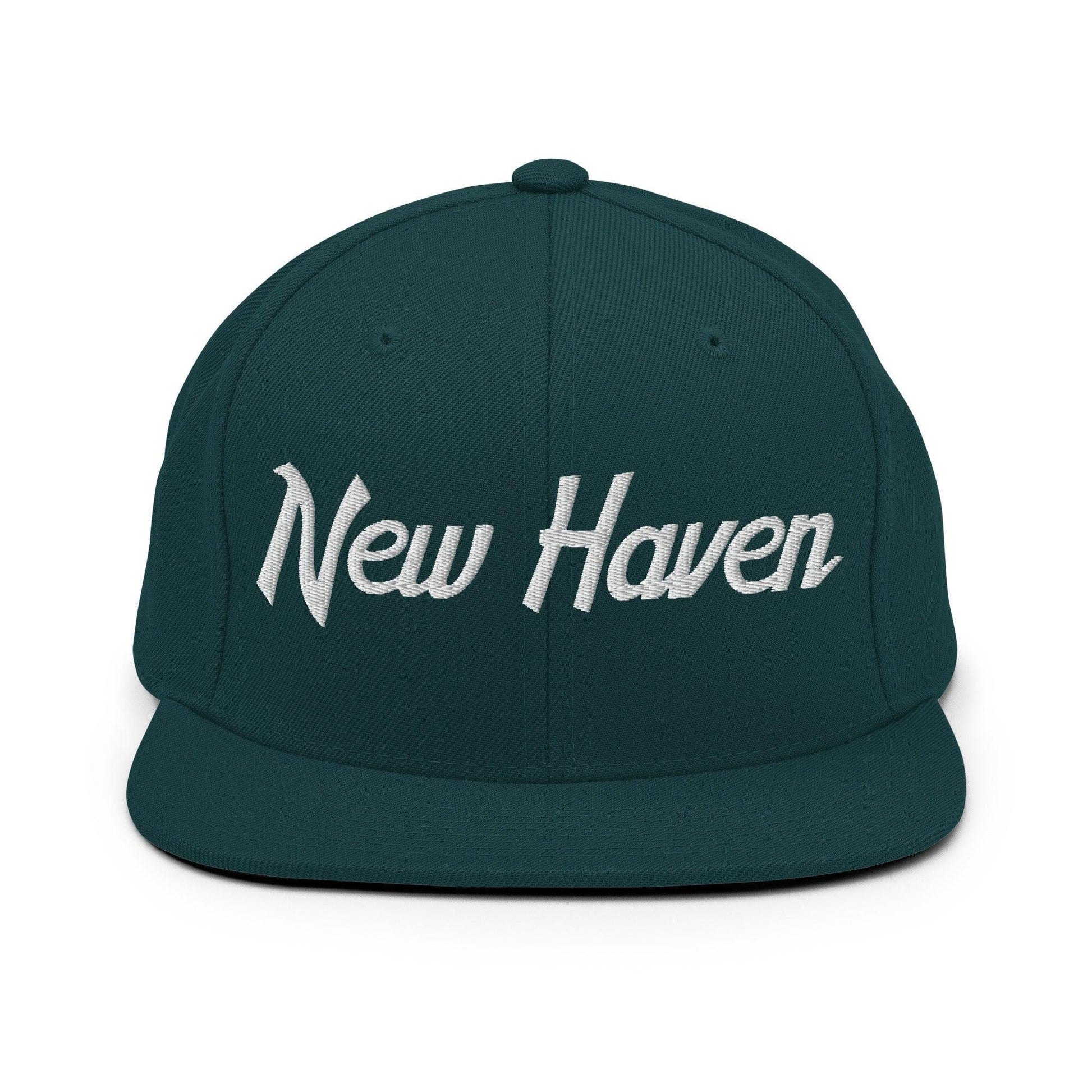 New Haven Script Snapback Hat Spruce